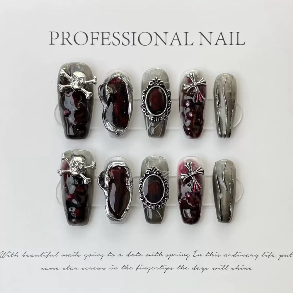 Press On Handmade Nail Art 10Pcs/Sets Free Tools